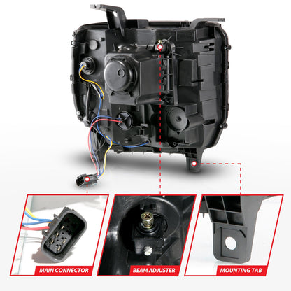 ANZO USA ZUKT_111450 Anzo ZUKT_111450 Projector Headlight Set Plank Style Headlight