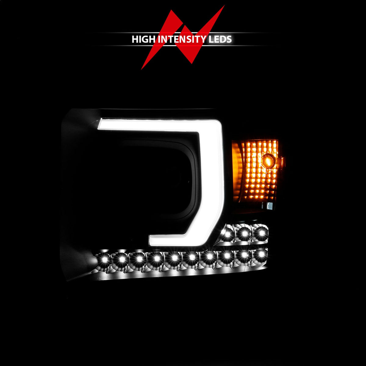 ANZO USA ZUKT_111450 Anzo ZUKT_111450 Projector Headlight Set Plank Style Headlight