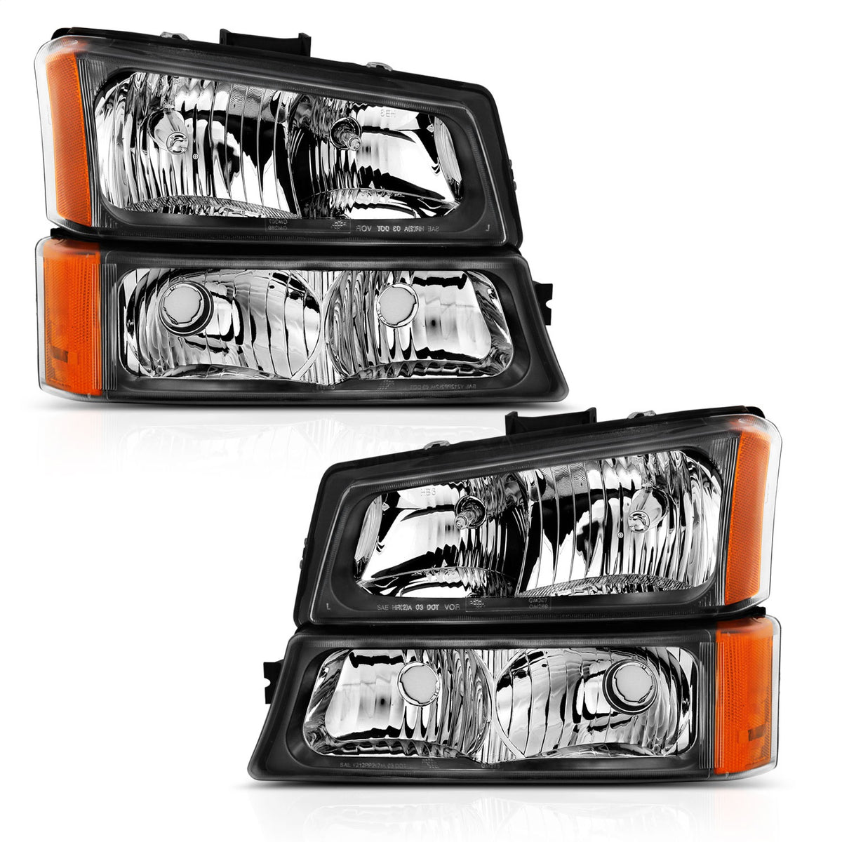 ANZO USA ZUKT_111452 Anzo ZUKT_111452 Crystal Headlight Set Clear Lens Black