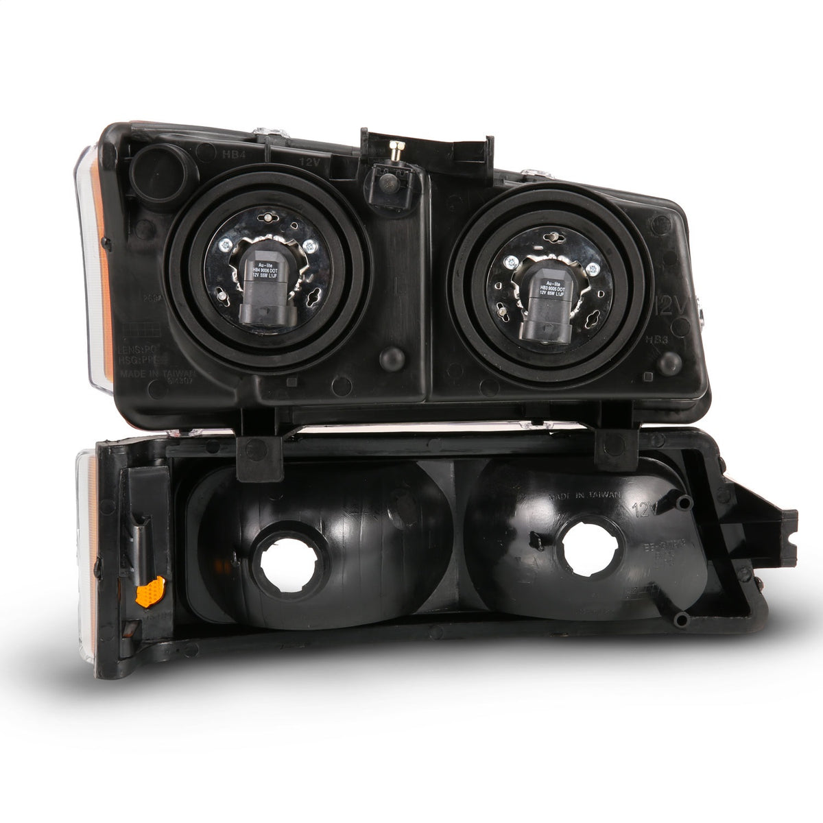 ANZO USA ZUKT_111452 Anzo ZUKT_111452 Crystal Headlight Set Clear Lens Black