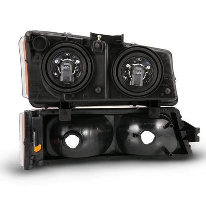 ANZO USA ZUKT_111452 Anzo ZUKT_111452 Crystal Headlight Set Clear Lens Black