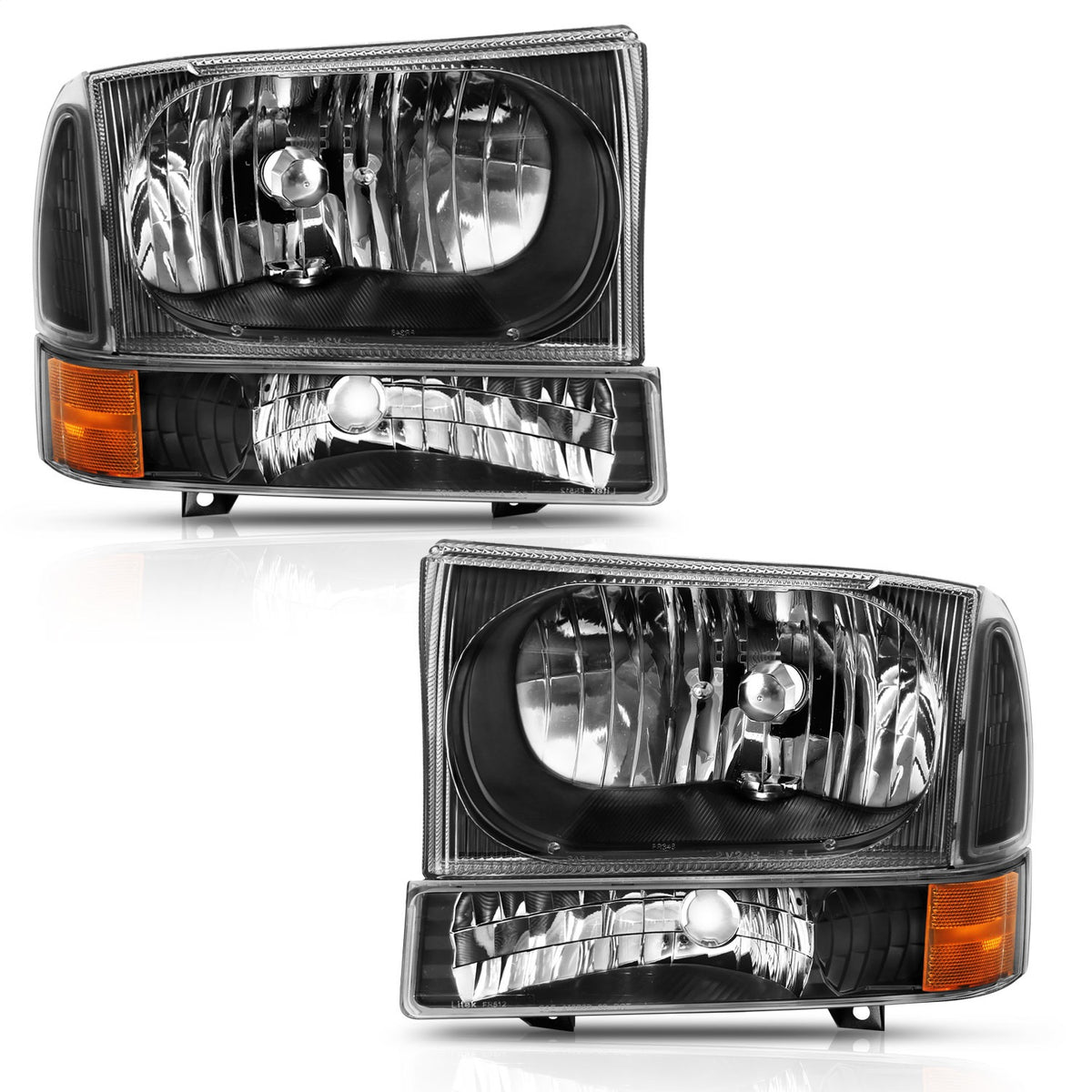 ANZO USA ZUKT_111457 Anzo ZUKT_111457 Crystal Headlight Set Clear Lens Black
