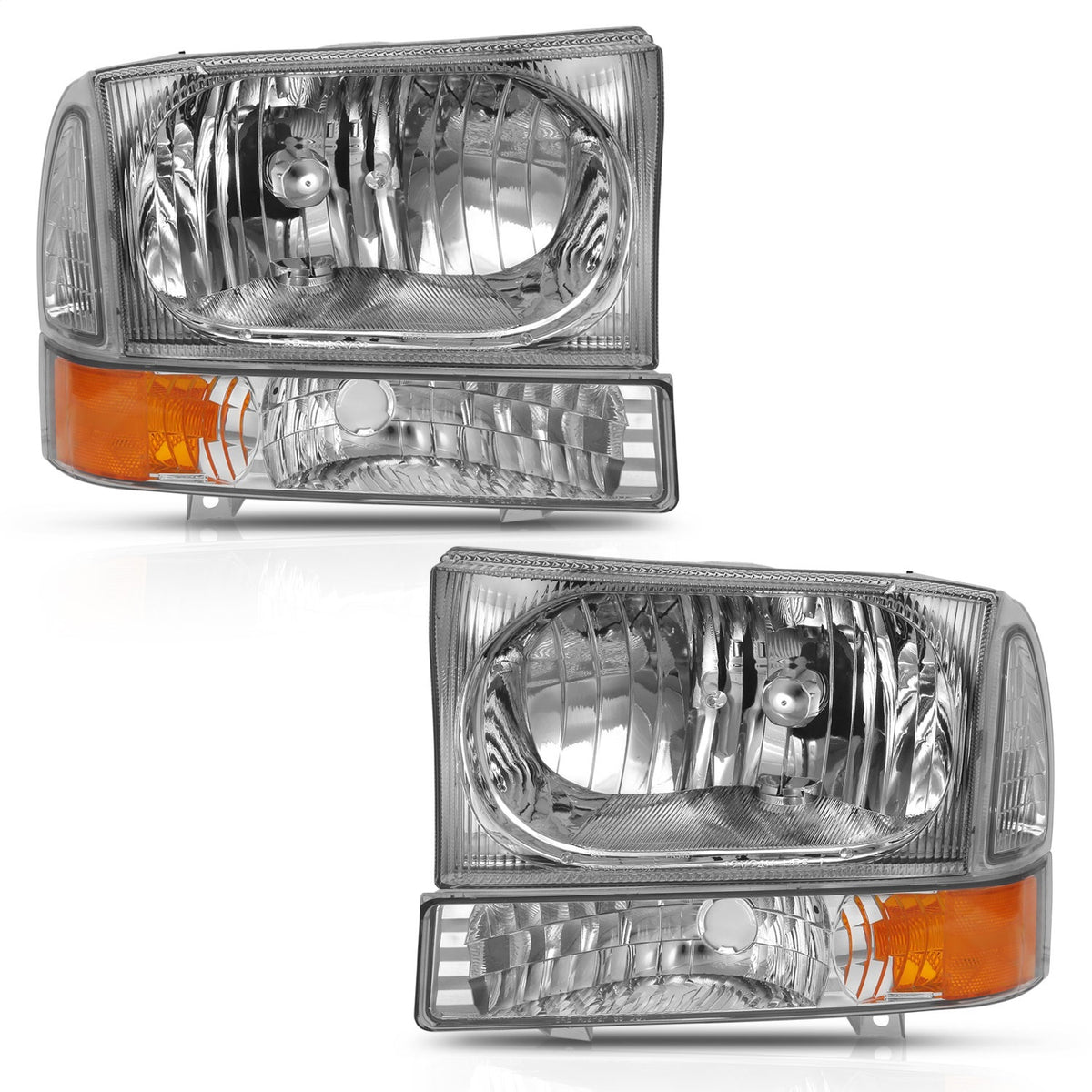 ANZO USA ZUKT_111458 Anzo ZUKT_111458 Crystal Headlight Set Clear Lens Chrome