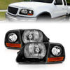 Anzo USA | Crystal Headlight Set Clear Lens Black Housing w/Parking Light Pair | Fits F-150 | 111460