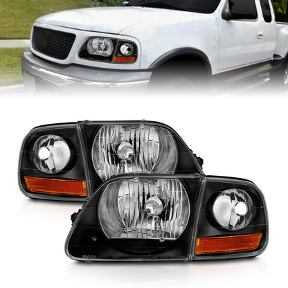 ANZO USA ZUKT_111460 Anzo ZUKT_111460 Crystal Headlight Set Clear Lens Black Housing