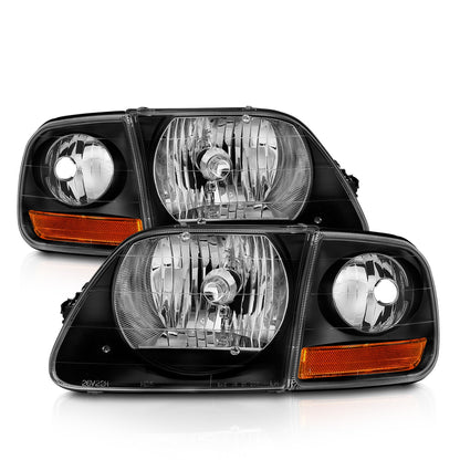 ANZO USA ZUKT_111460 Anzo ZUKT_111460 Crystal Headlight Set Clear Lens Black Housing