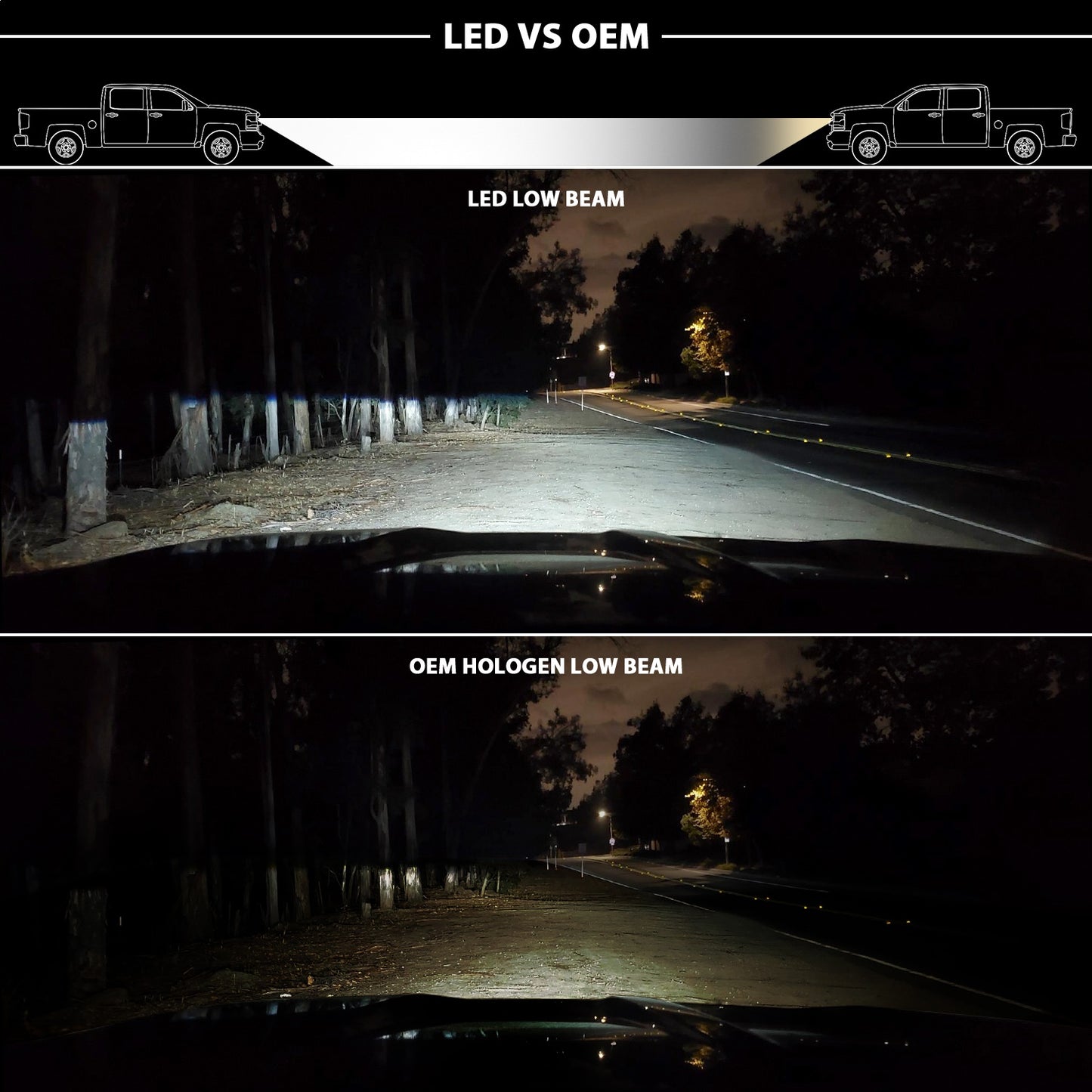 LED Projector Headlight; w/Plank Style Switchback; Black w/Amber; Pair;