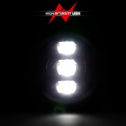 LED Projector Headlight; w/Plank Style Design; Black; Pair;