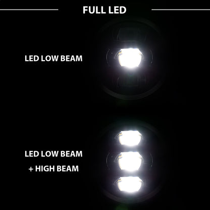 LED Projector Headlight; w/Plank Style Design; Black; Pair;