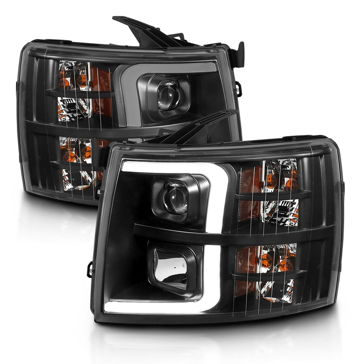 ANZO USA ZUKT_111480 Anzo ZUKT_111480 Projector Headlight Set Clear Lens Black