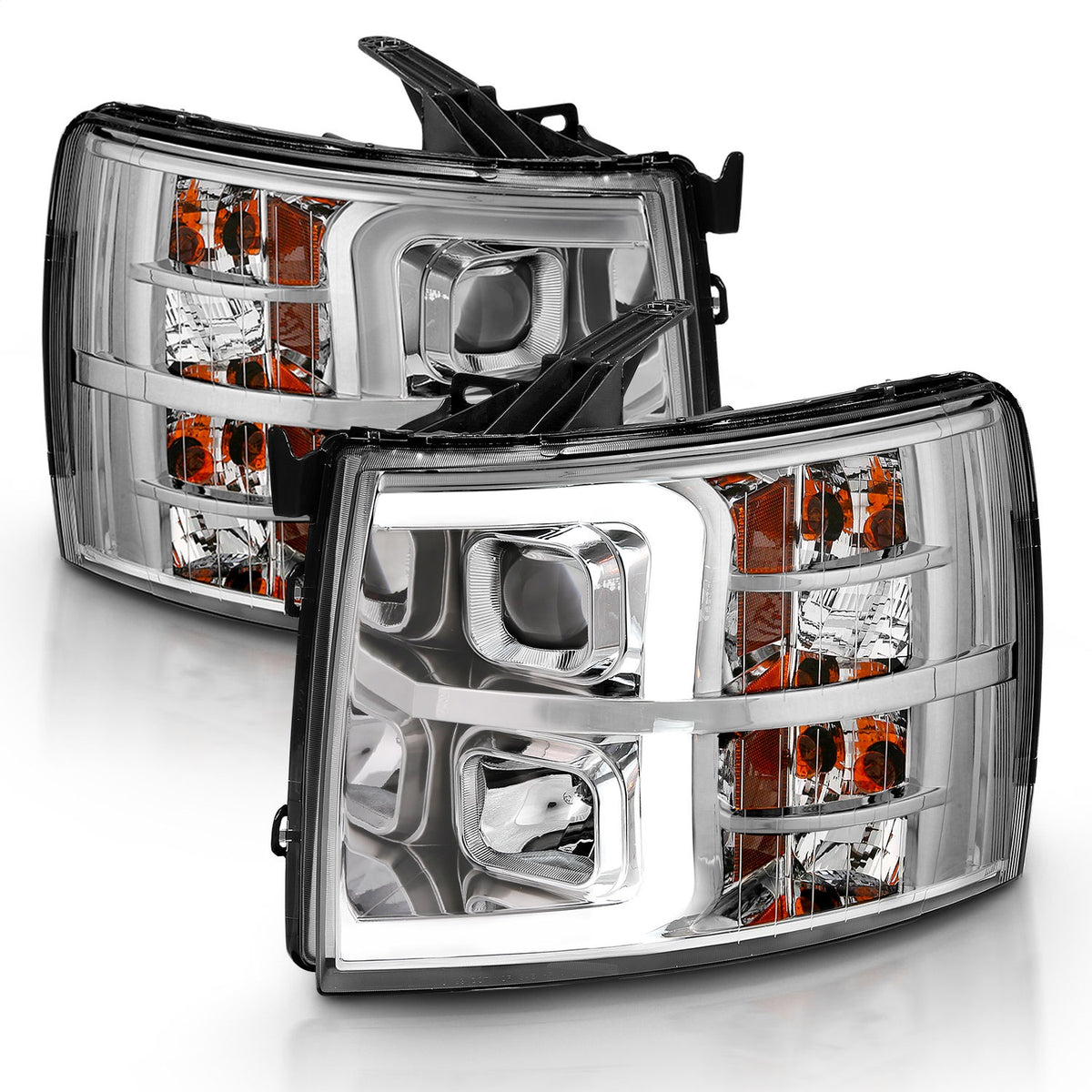 ANZO USA ZUKT_111481 Anzo ZUKT_111481 Projector Headlight Set Clear Lens Chrome