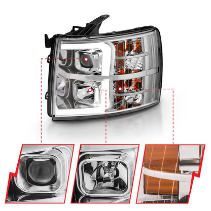 ANZO USA ZUKT_111481 Anzo ZUKT_111481 Projector Headlight Set Clear Lens Chrome
