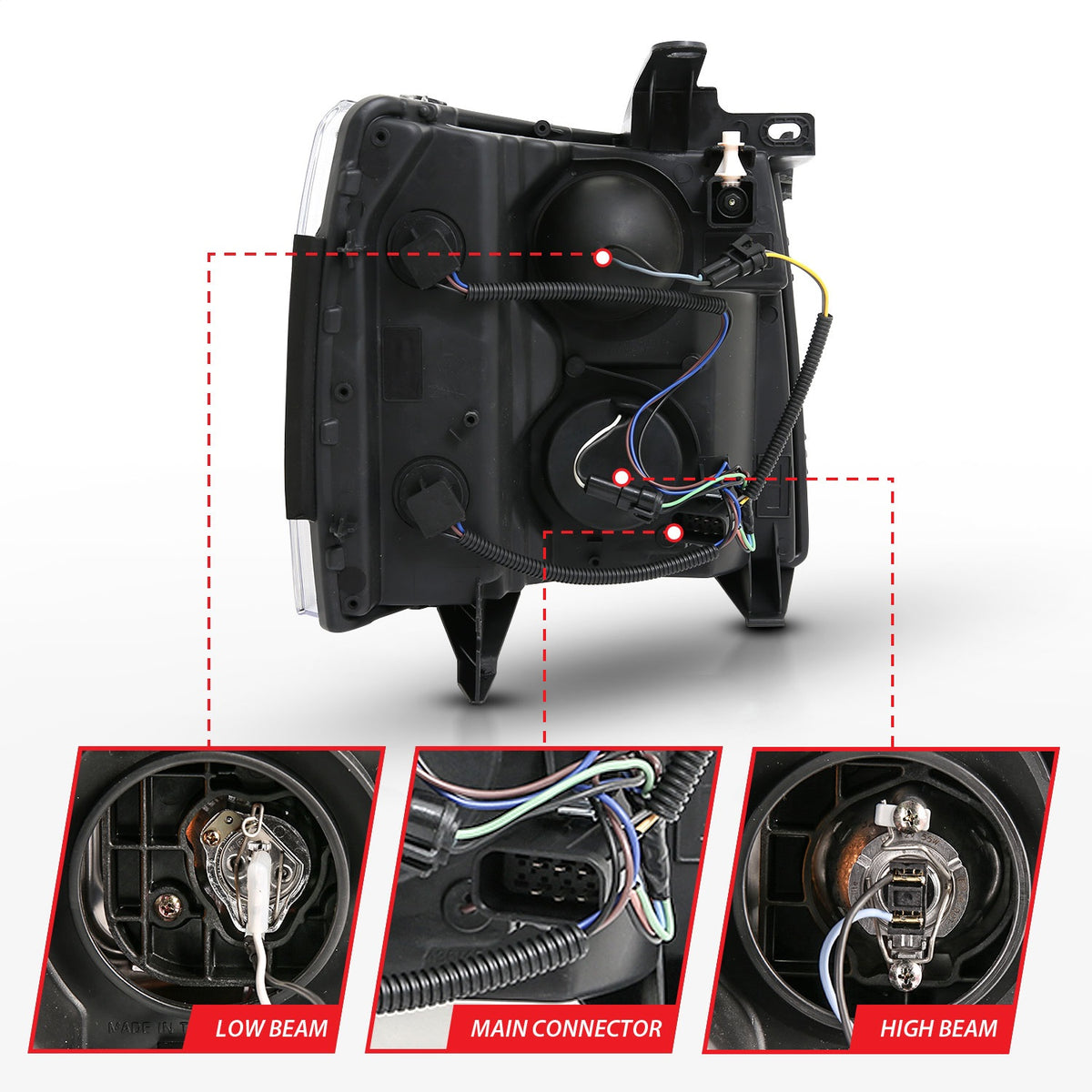 ANZO USA ZUKT_111481 Anzo ZUKT_111481 Projector Headlight Set Clear Lens Chrome