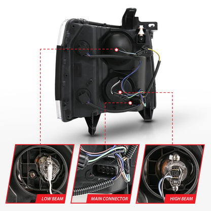 ANZO USA ZUKT_111481 Anzo ZUKT_111481 Projector Headlight Set Clear Lens Chrome