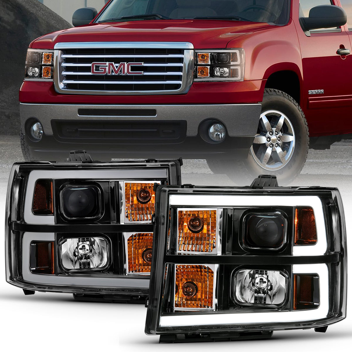 ANZO USA ZUKT_111482 Anzo ZUKT_111482 Projector Headlight Set Clear Lens Black