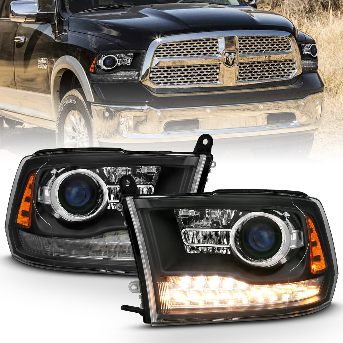 ANZO USA ZUKT_111489 Anzo ZUKT_111489 Projector Headlight Set for Ram 1500 for 111489