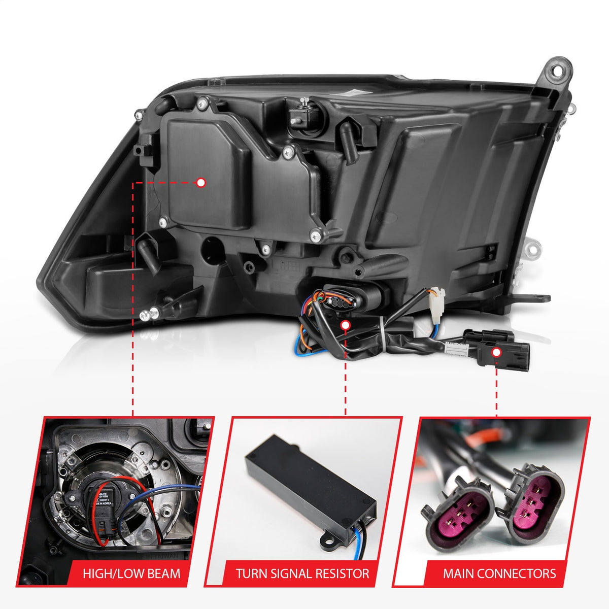 ANZO USA ZUKT_111489 Anzo ZUKT_111489 Projector Headlight Set for Ram 1500 for 111489