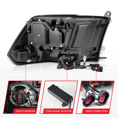 ANZO USA ZUKT_111489 Anzo ZUKT_111489 Projector Headlight Set for Ram 1500 for 111489