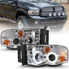 Anzo USA | Projector Headlight Set w/Halo Clear/Amber Lens Chrome Pair | Fits Ram 1500 | 111491