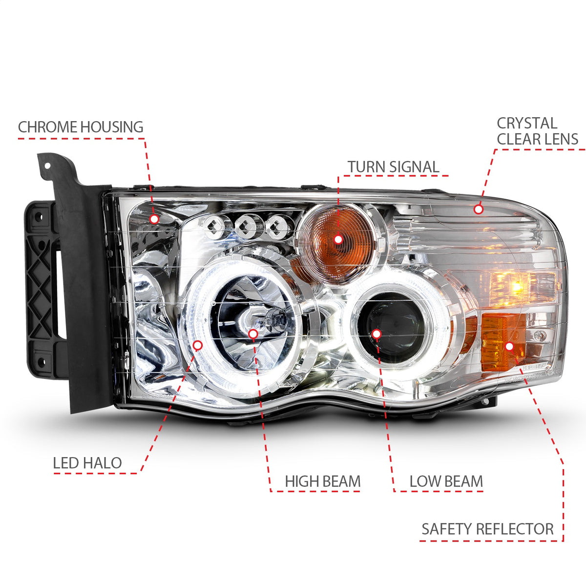 ANZO USA ZUKT_111491 Anzo ZUKT_111491 Projector Headlight Set for Ram 1500 for 111491
