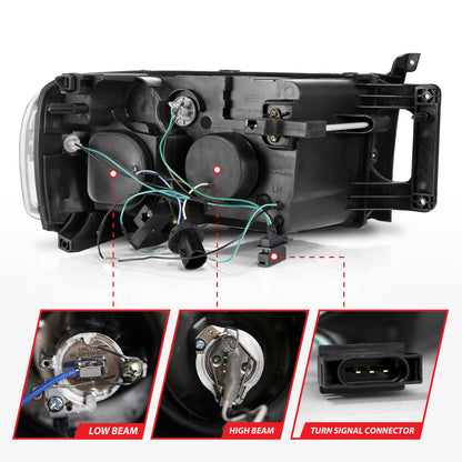 ANZO USA ZUKT_111491 Anzo ZUKT_111491 Projector Headlight Set for Ram 1500 for 111491
