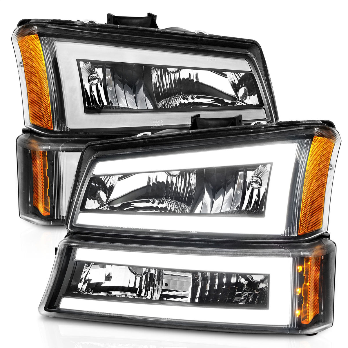 ANZO USA ZUKT_111501 Anzo ZUKT_111501 Black Housing Pair w/ Light Bar