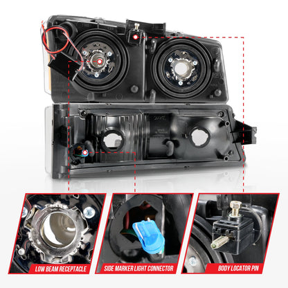 ANZO USA ZUKT_111501 Anzo ZUKT_111501 Black Housing Pair w/ Light Bar