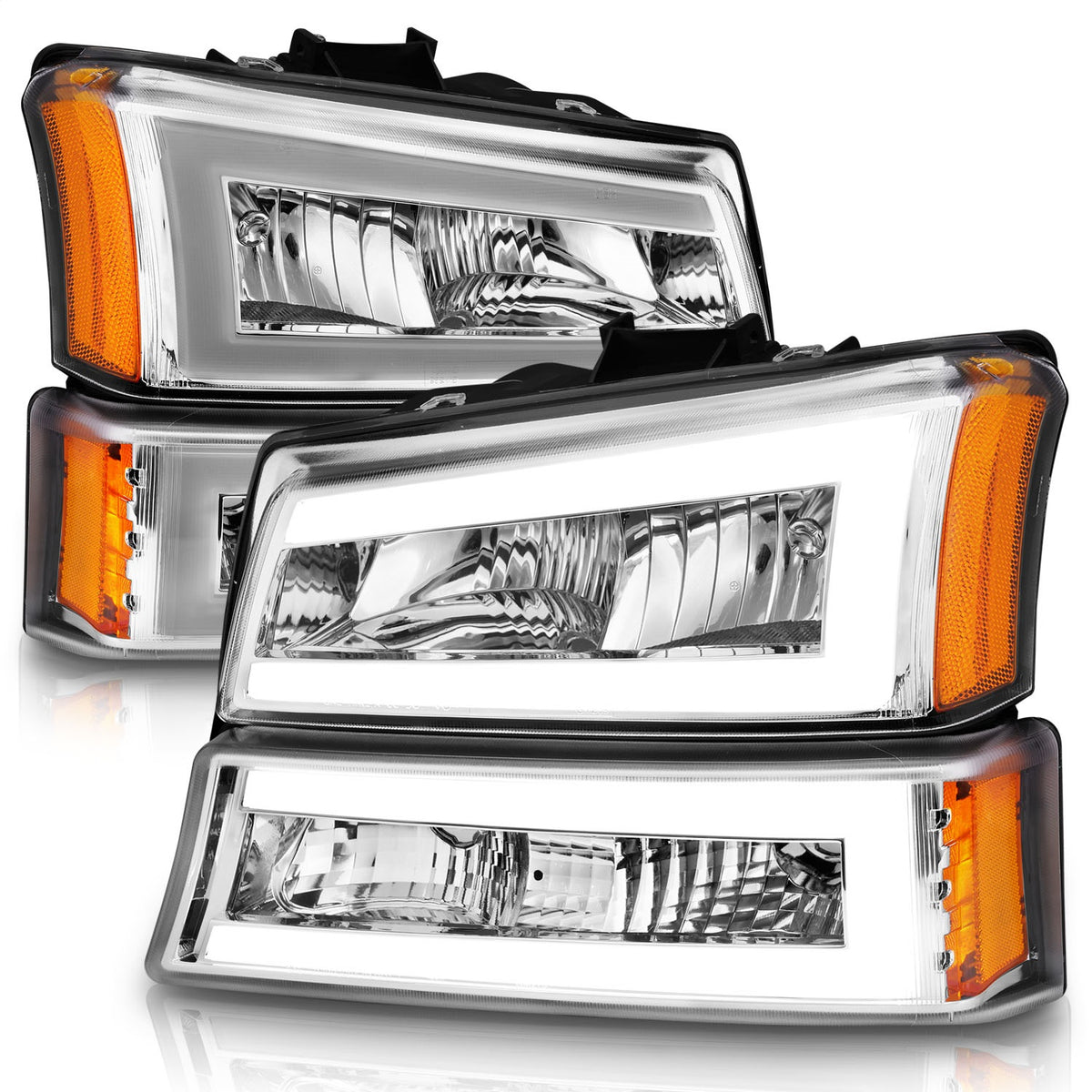 ANZO USA ZUKT_111502 Anzo ZUKT_111502 Chorme Housing Pair w/ Light Bar
