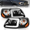 Anzo USA | Projector Headlight Set Clear Lens Black Housing w/Light Bar Pair | Fits F-150 | 111503