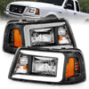 Anzo USA | Crystal Headlight Set Black Housing Pair w/Light Bar | Fits Ranger | 111511