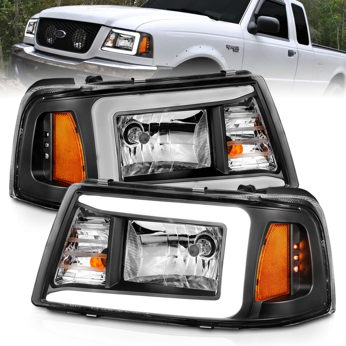 ANZO USA ZUKT_111511 Anzo ZUKT_111511 Black Housing Pair w/ Light Bar