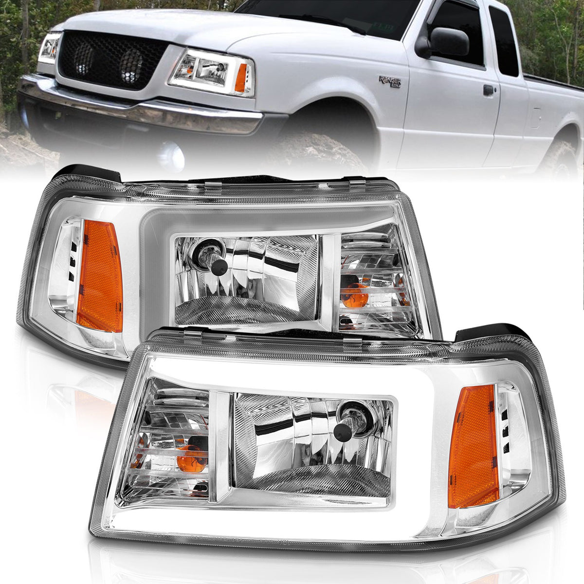 ANZO USA ZUKT_111512 Anzo ZUKT_111512 Chorme Housing Pair w/ Light Bar