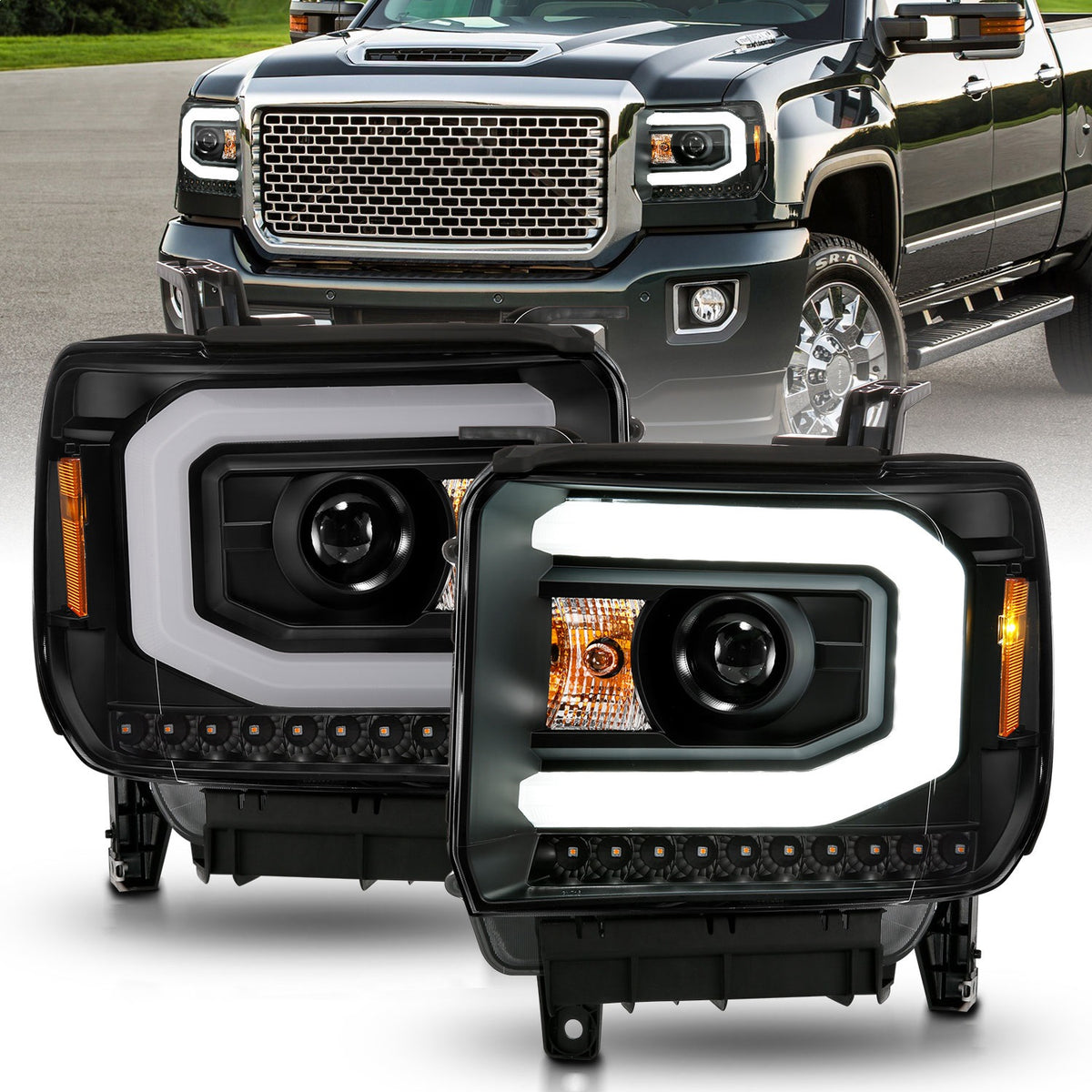ANZO USA ZUKT_111513 Anzo ZUKT_111513 Lens Black Housing w/ Light Bar