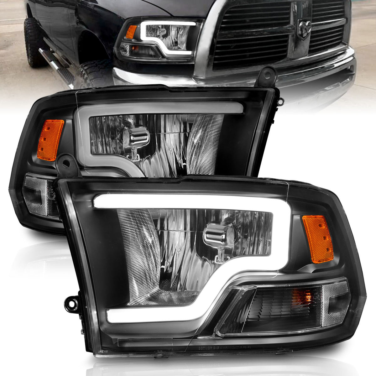 ANZO USA ZUKT_111515 Anzo ZUKT_111515 Black Housing Pair w/ Light for Ram 1500 for 111515