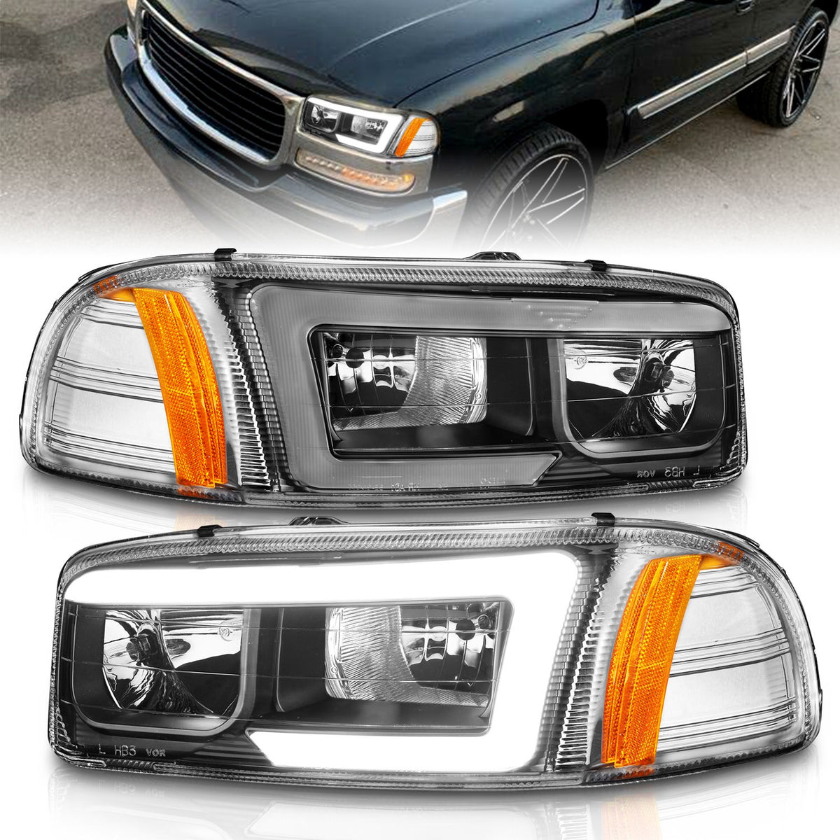 ANZO USA ZUKT_111522 Anzo ZUKT_111522 Set Black Housing w/ Light Bar