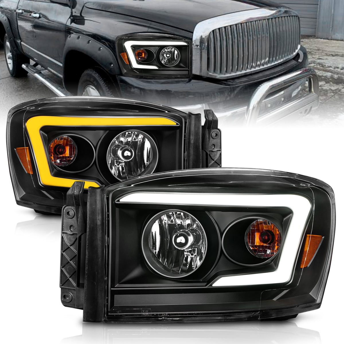 ANZO USA ZUKT_111526 Anzo ZUKT_111526 Lens Black Housing w/ Light for Ram 1500 for 111526