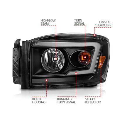 ANZO USA ZUKT_111526 Anzo ZUKT_111526 Lens Black Housing w/ Light for Ram 1500 for 111526