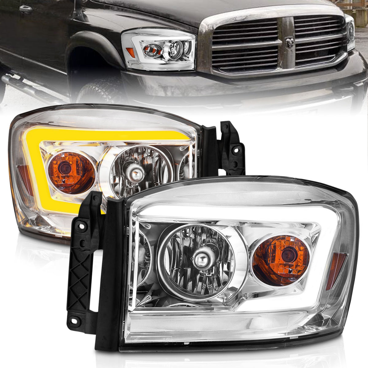 ANZO USA ZUKT_111527 Anzo ZUKT_111527 Lens Chrome Housing w/ Light for Ram 1500 for 111527