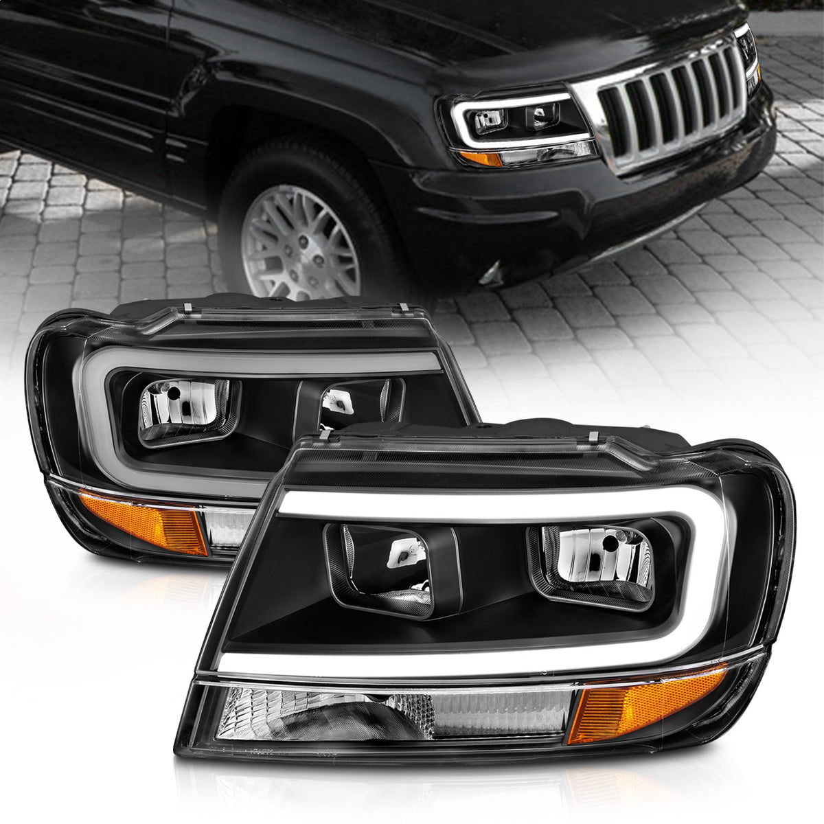 ANZO USA ZUKT_111537 Anzo ZUKT_111537 Black Housing Pair w/ Light Bar