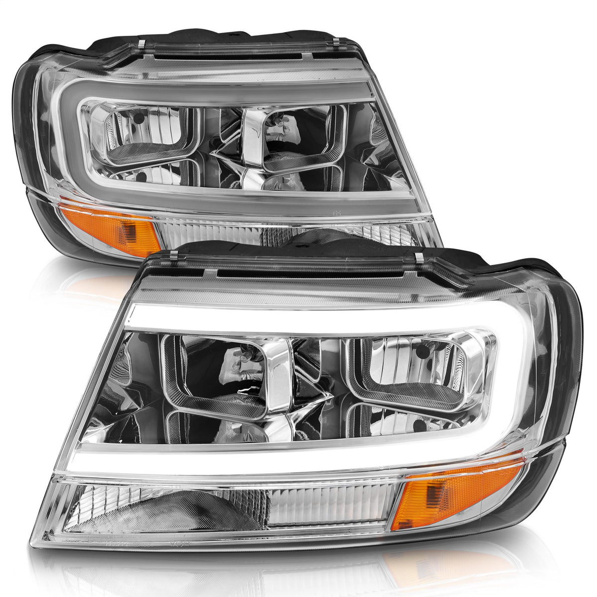 ANZO USA ZUKT_111538 Anzo ZUKT_111538 Chrome Housing Pair w/ Light Bar