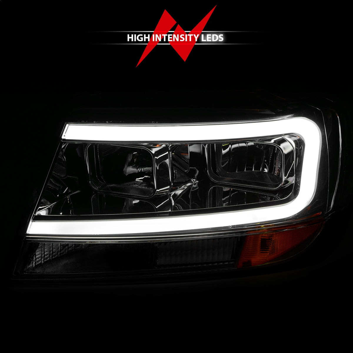 ANZO USA ZUKT_111538 Anzo ZUKT_111538 Chrome Housing Pair w/ Light Bar