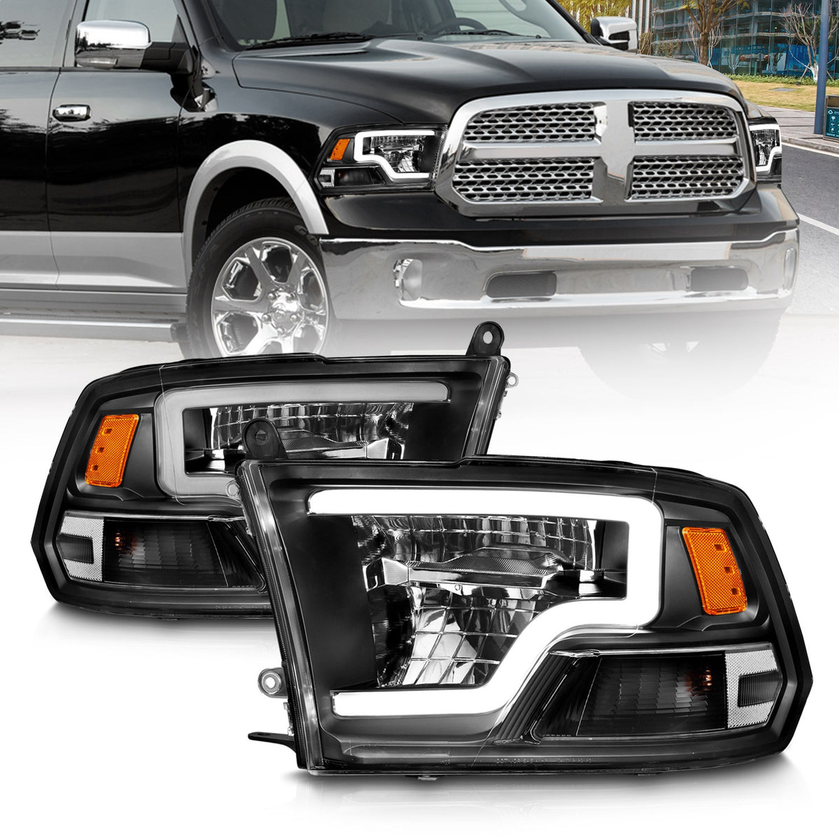 ANZO USA ZUKT_111539 Anzo ZUKT_111539 Square Black Housing w for Ram 1500 for 111539