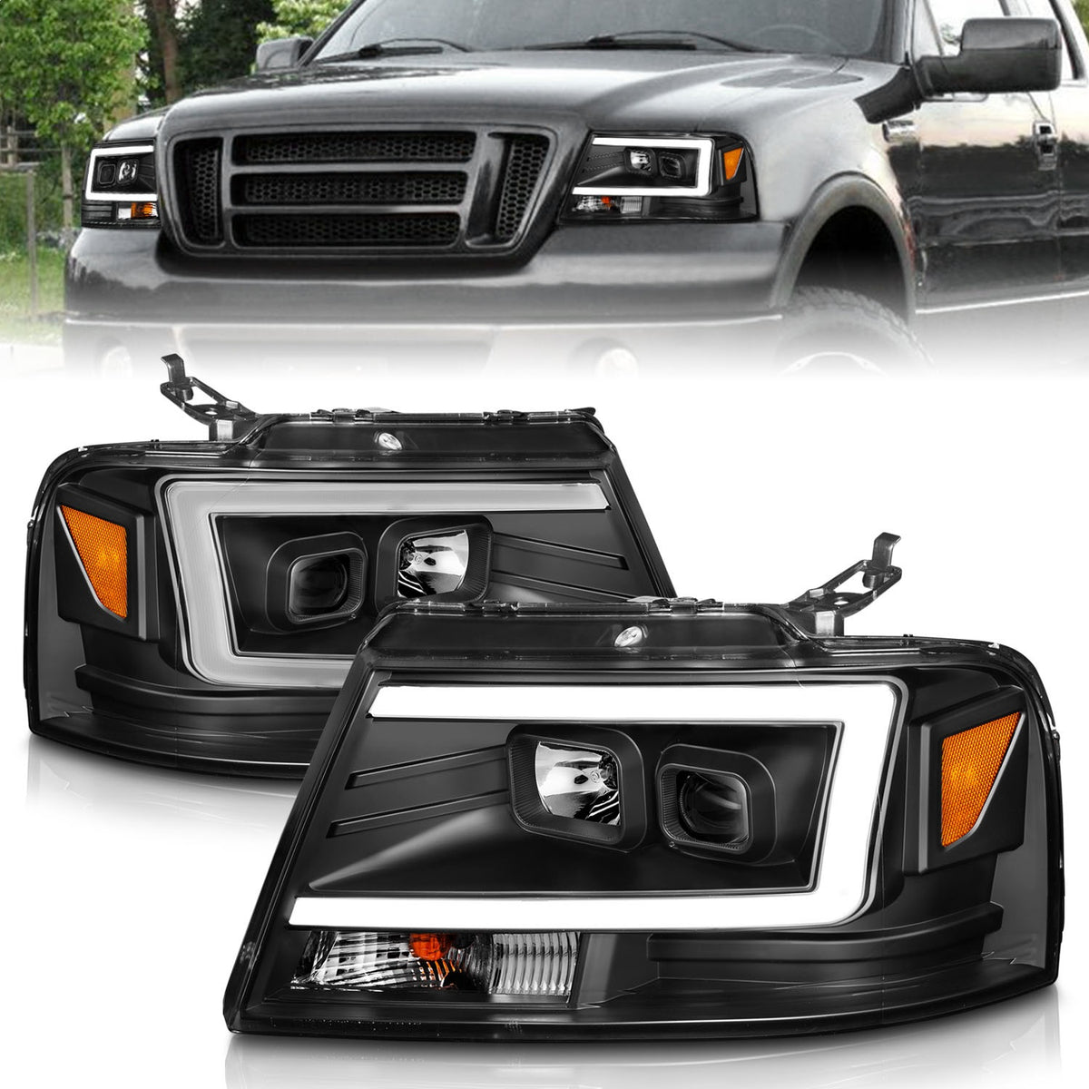 ANZO USA ZUKT_111541 Anzo ZUKT_111541 Lens Black Housing w/ Light Bar