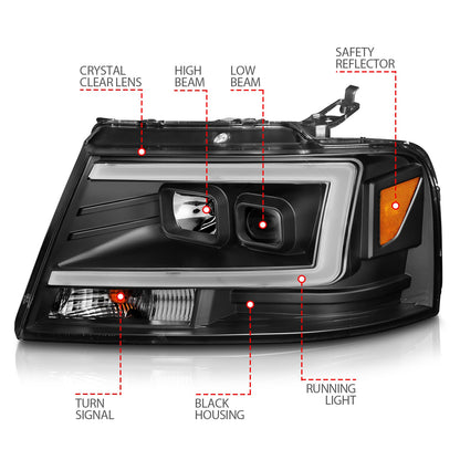 ANZO USA ZUKT_111541 Anzo ZUKT_111541 Lens Black Housing w/ Light Bar