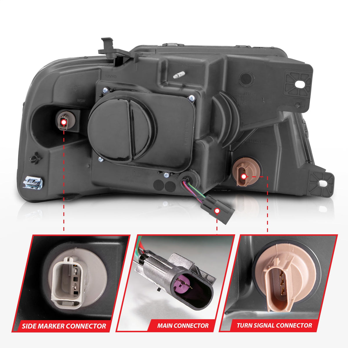 ANZO USA ZUKT_111541 Anzo ZUKT_111541 Lens Black Housing w/ Light Bar