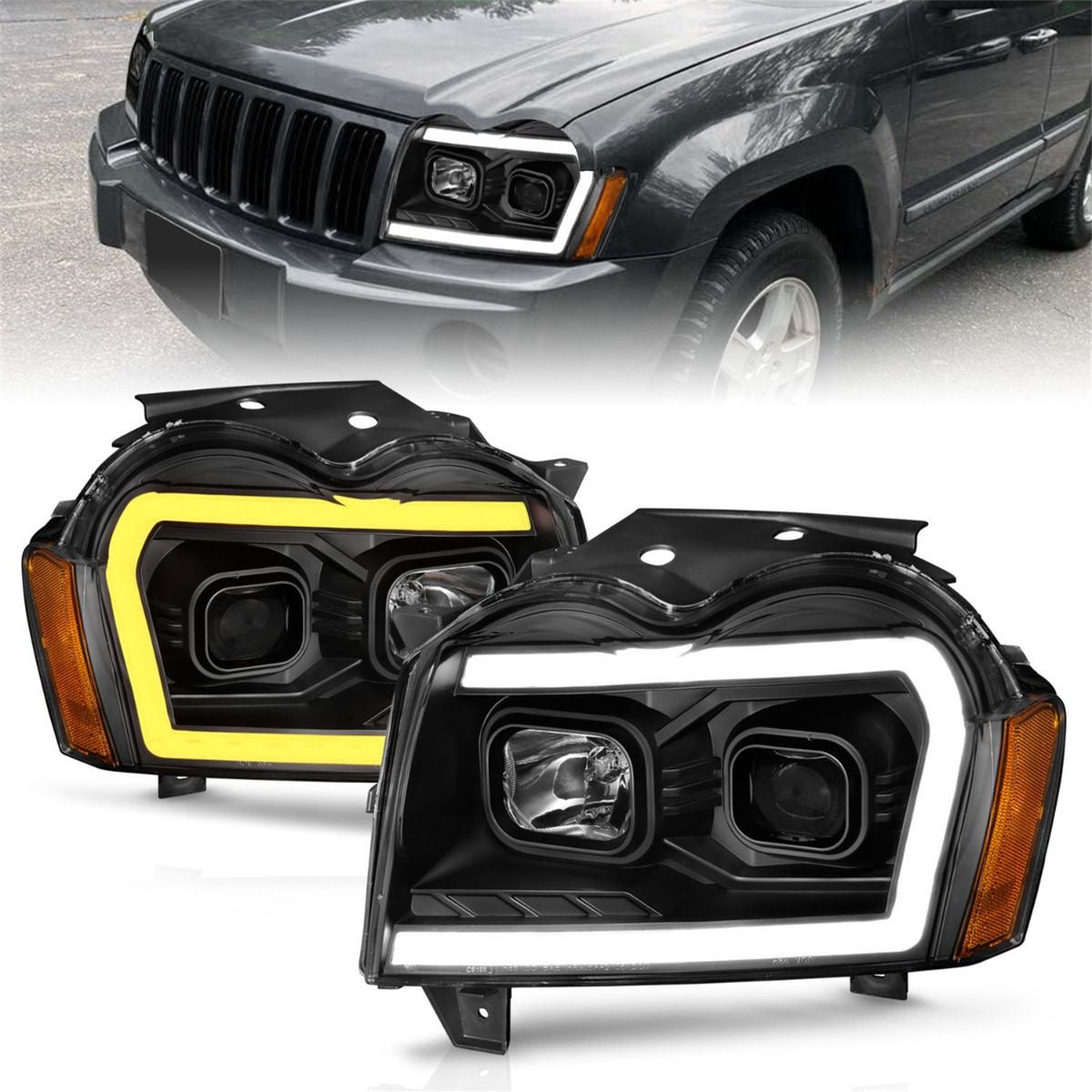 ANZO USA ZUKT_111543 Anzo ZUKT_111543 Set Black Housing w/ Light Bar