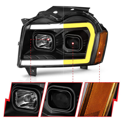 ANZO USA ZUKT_111543 Anzo ZUKT_111543 Set Black Housing w/ Light Bar