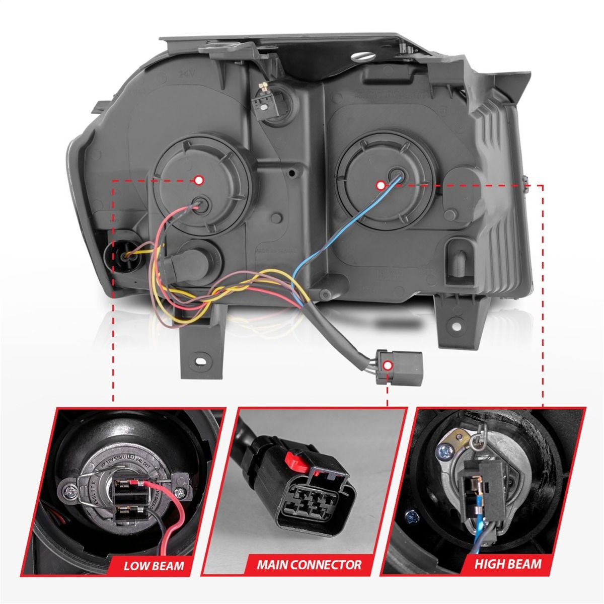 ANZO USA ZUKT_111543 Anzo ZUKT_111543 Set Black Housing w/ Light Bar