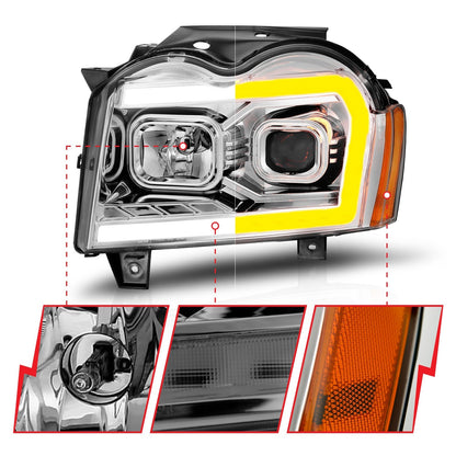 ANZO USA ZUKT_111544 Anzo ZUKT_111544 Set Chrome Housing w/ Light Bar