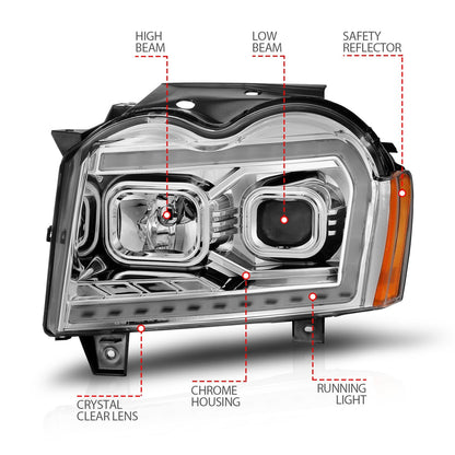 ANZO USA ZUKT_111544 Anzo ZUKT_111544 Set Chrome Housing w/ Light Bar